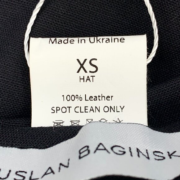 Ruslan Baginskiy Black Leather Navy Cap Beret Style XS 100% Leather Made In Ukra main image 9